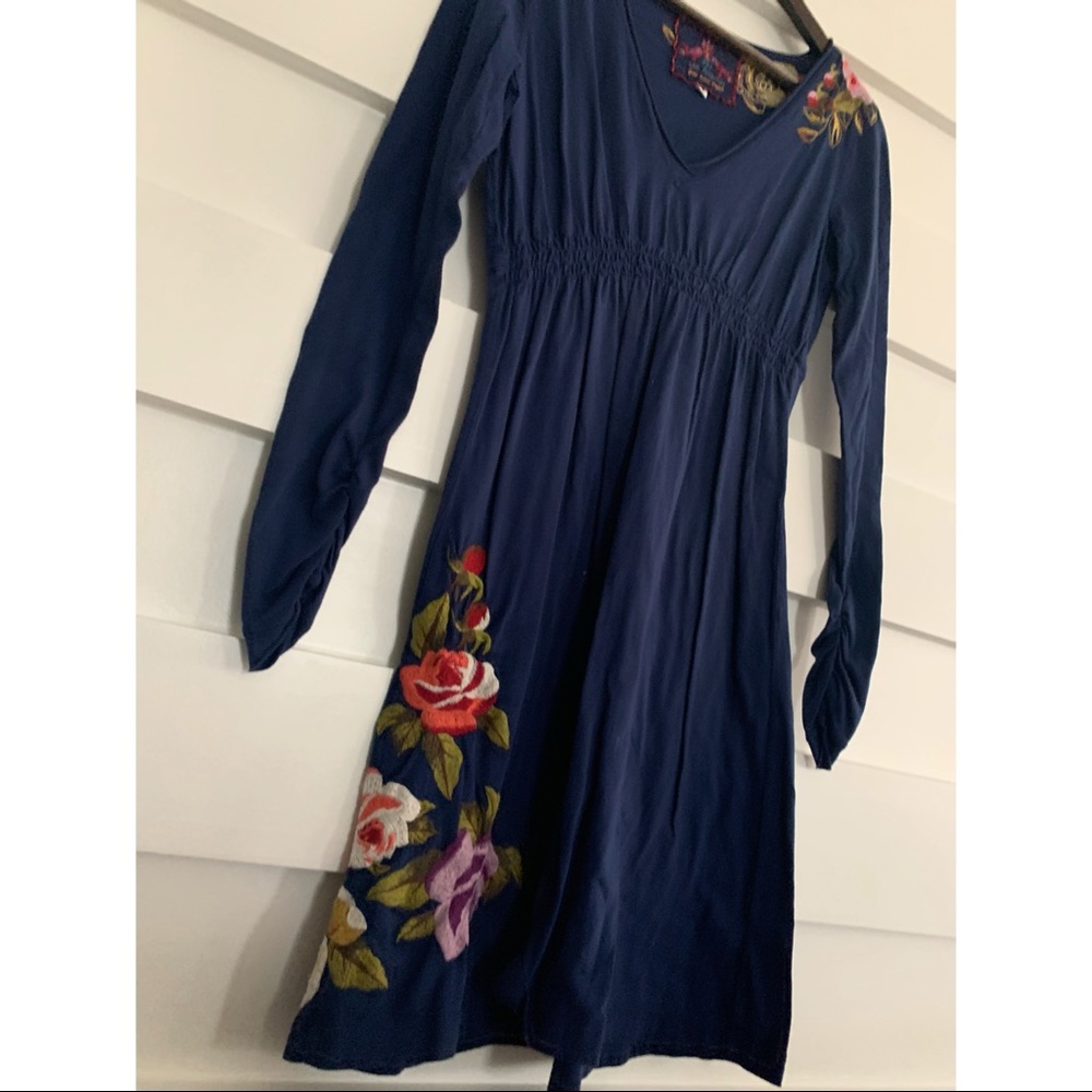(NWOT)JW- Blue Long Sleeve Midi Dress - Picture 3 of 8
